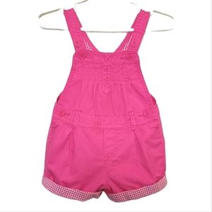 Osh Kosh B'gosh Overall Shorts With Gingham Plaid Cuff